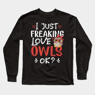 Owls Ok Kawaii Lover Long Sleeve T-Shirt